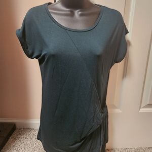 Chic Dark Green Women's Short Sleeve Top